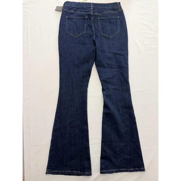 A.n.a High-Rise Flare Jeans Womens 10 Blue Dark Wash Stretch Slim 31x32 - Picture 10 of 11
